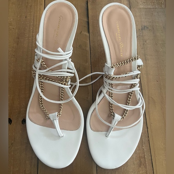 Gianvitto Rossi Chained-Trimmed Ankle Wrap Thong Sandals - Picture 2 of 5